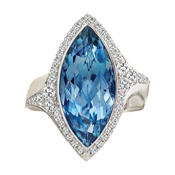 Blue Aquamarine Ring