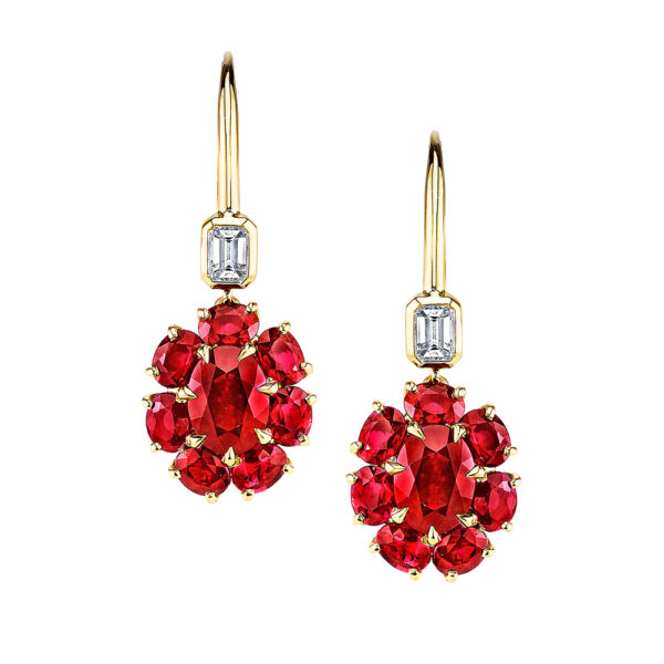Silverhorn ruby and diamond earrings
