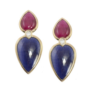 Silverhorn ruby and sapphire slice earrings v2
