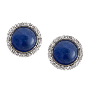 Silverhorn sapphire button earrings