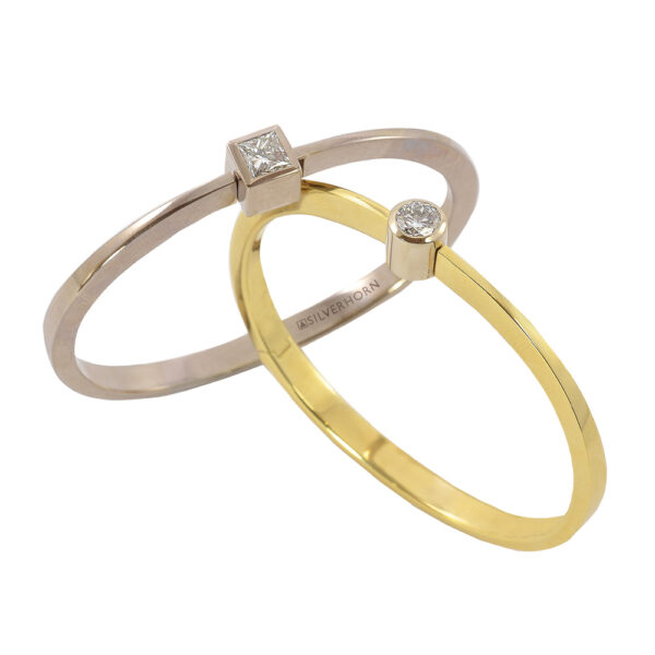 Silverhorn white and yellow gold diamond bangle