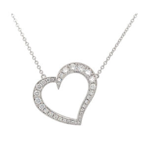 Silverhorn Diamond heart necklace set in white gold