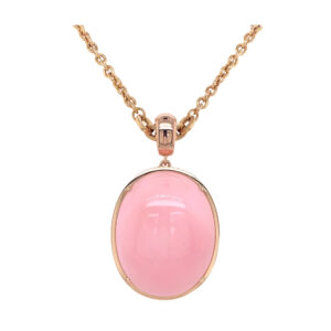 Silverhorn Pink opal pendant set in rose gold