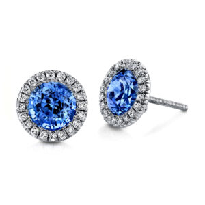 Silverhorn sapphire and diamond studs