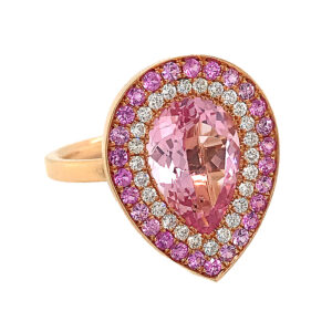 Silverhorn pink and gold ring