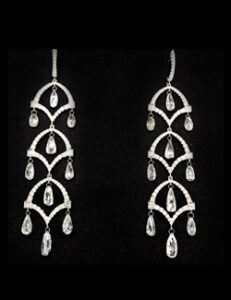 silverhorn diamond chandelier earrings round face