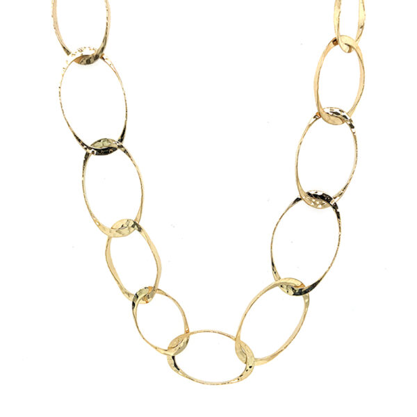 Silverhorn jewelers Handmade 18kt gold chain with oval hammered links