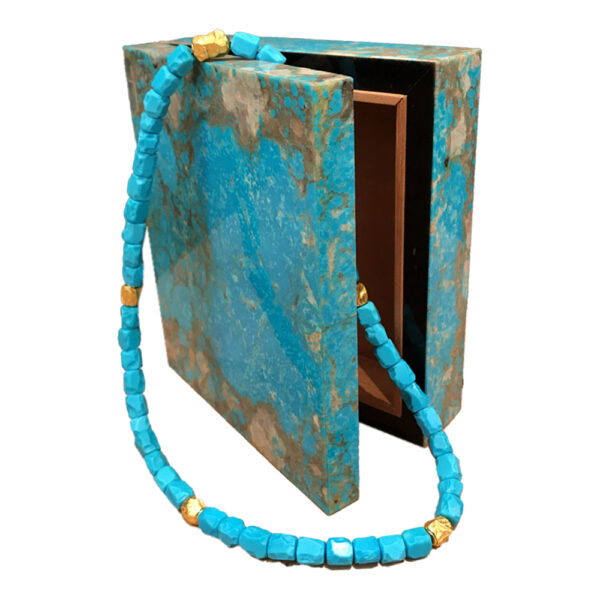 Silverhorn Jewelers Turquoise box and Turquoise nugget bead necklace