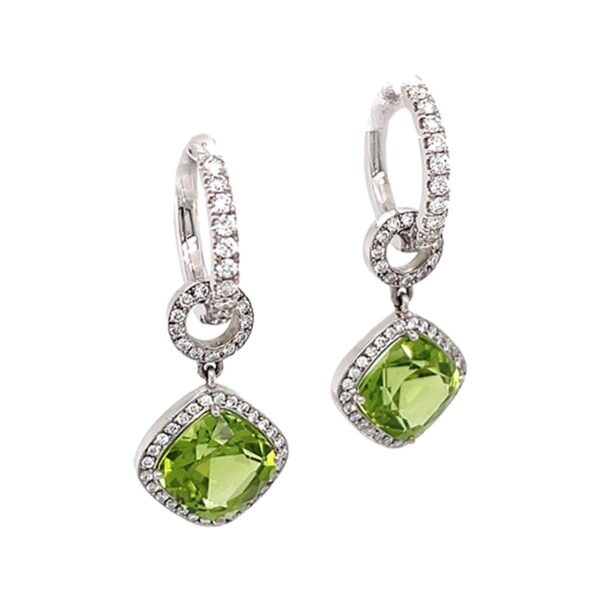 Peridot detachable ear pendants.