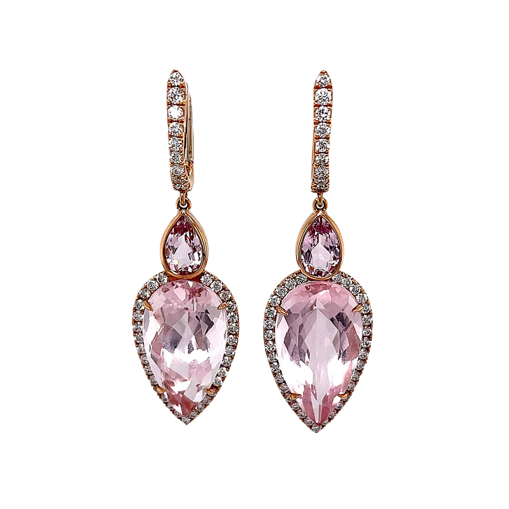 Morganite Drop Earrings | Silverhorn Jewelers Santa Barbara