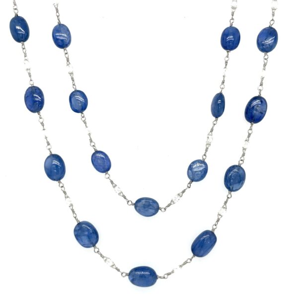 Layered sapphire and diamond necklace