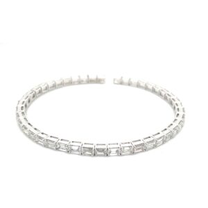 18 karat white gold cuff diamond bracelet