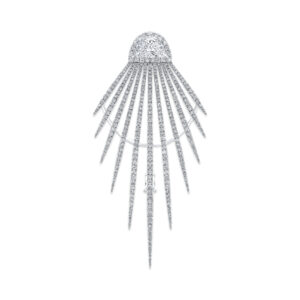 18 karat white gold brooch with diamonds