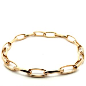 18 karat yellow gold elongated links necklace