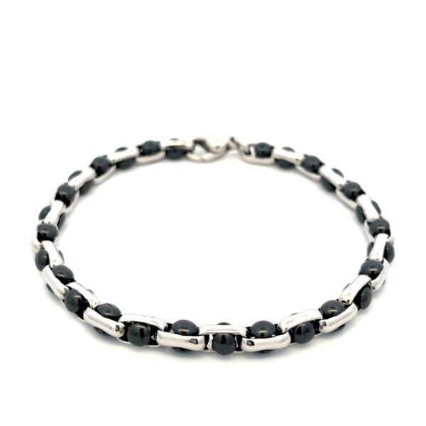 Platinum ans ceramic men's bracelet