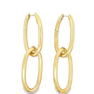 Yellow gold long earrings