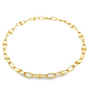 18 karat yellow gold necklace with oval links