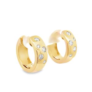 Small huggie earrings with diamonds