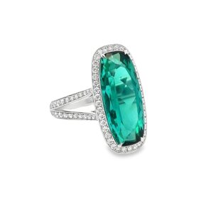 Blue Green Tourmaline ring